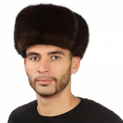 Коричневая мужская норковая шапка модель 301м | Russkie-shapki.ru
