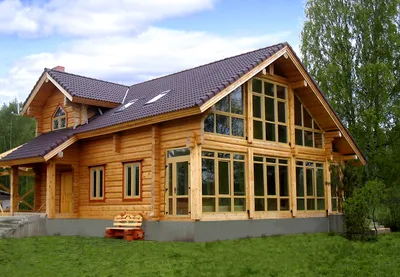 Строительcтво дома в норвежском стиле из лафета