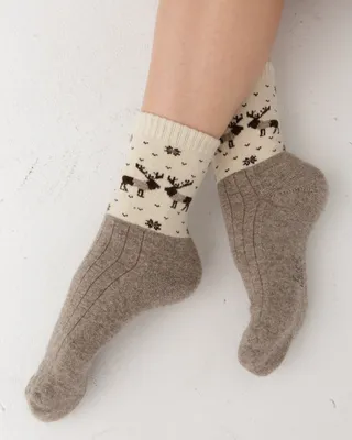 Теплые носки из 100% шерсти купить в Москве