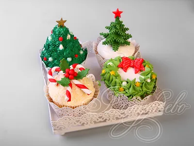 Капкейки с новогодней тематикой — купить по цене 240 руб. | Интернет  магазин Promocake Москва