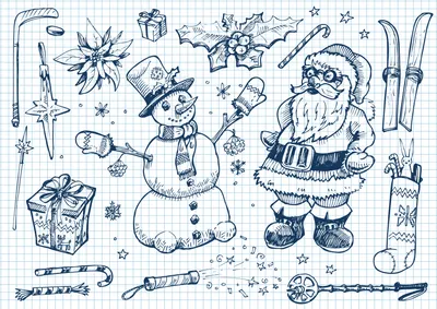 Рисунки для срисовки милые новогодние легкие - 38 фото