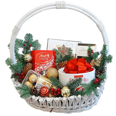 Подарочные корзины Willow Vine large Christmas Gift Basket (Подарочная  Корзина из Ивовой Лозы большая с рождественским декором), купить в магазине  в Москве - цена, отзывы