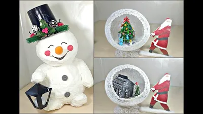 Снеговик своими руками/Шар из ниток | Снеговик своими руками, Снеговик,  Рождественские идеи