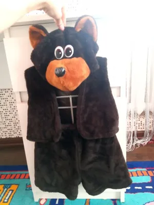 Фото медведя в праздничном костюме, png формат