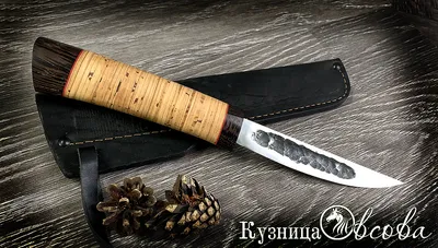 Нож \"Якут средний\", клинок сталь Х12МФ, кованый дол, рукоять береста,  притин и тыльник венге купить по цене 5 800 руб. в интернет-магазине  Кузница Овсова