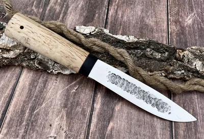 Якутский нож большой, кованая сталь Х12МФ, карельская береза купить за 6  300 руб в Москве