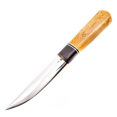 Нож Якутский №22 из дамаска, карелка, венге, латунь, в ножнах – купить нож  в интернет-магазине Окские Ножи