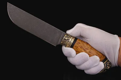 Нож \"Медведь\" х12мф (галтованный), рукоять карельская береза.