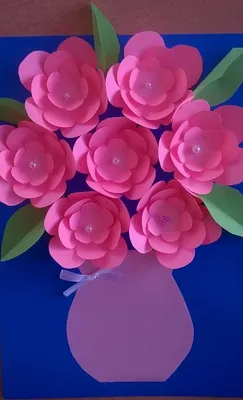 Аппликация цветы из бумаги в вазе. Collage Paper Flowers 🌸 DIY - YouTube