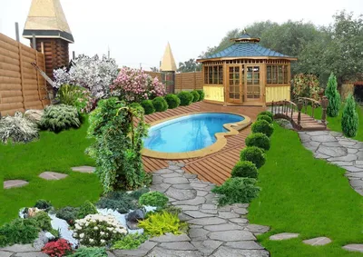 Ландшафтный дизайн на участке загородного дома - Строительство дома