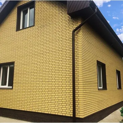 Дом из желтого кирпича с коричневыми | Смотреть 58 идеи на фото бесплатно