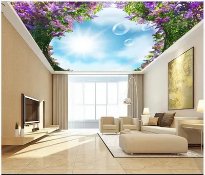Настенные обои на заказ, потолочные обои для стен, современный  минималистичный дизайн, цветы, виноград, небо, потолок, Зенит | AliExpress