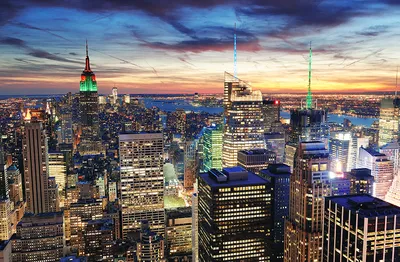 Скачать обои ночь, город, Нью-Йорк, new york, Манхэттан, раздел город в  разрешении 1920x1080