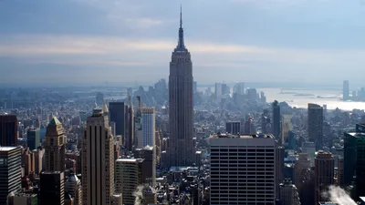 Скачать 1280x1024 нью-йорк, ночь, небоскребы, вид сверху обои, картинки  стандарт 5:4