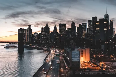 Фотообои 315х270 см Бруклинский мост ночной город Нью-Йорк New York / обои  флизелиновые на стену в спальню, на кухню, в гостиную 01 можно обрезать до  300х270, 300х250 см - купить по выгодной