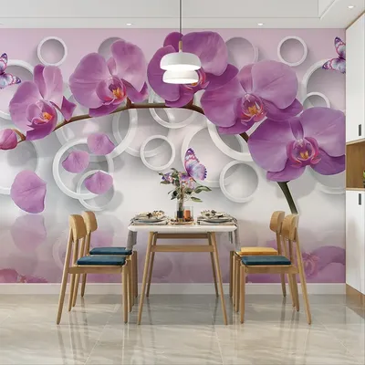 Обои фотообои фотообои 3d на стену обои флизелиновые фото обои на стену WRS  Красивейшая веточка орхидея с абстрактным фоном | AliExpress