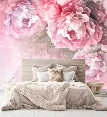 Фотообои белые розы в спальне (35 фото)