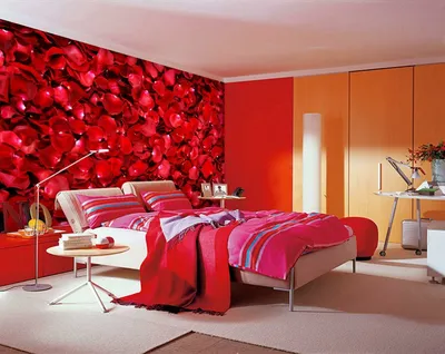 Интерьер спальни обои с розами » Картинки и фотографии дизайна квартир,  домов, коттеджей