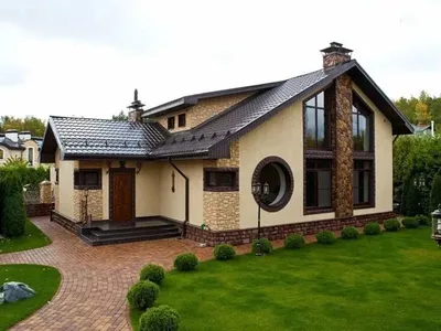 Красивый фасад современного частного дома - 35+ фото — Информация — Grand  Line 🏠 - производство и продажа стройматериалов, материалов для наружной  отделки | Москва | Более 7500 офисов дилеров