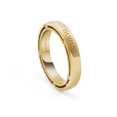 Yellow gold and diamond wedding band, 3,30 mm. | DAMIANI