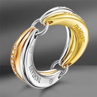 Золотое Женское Кольцо. Стиль Damiani D.SIDE . Р-р 16: продажа, цена в  Одессе. Золотые кольца от \"Сад Кристаллов\" - 413564035