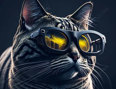 Прикольные очки кошка на фото