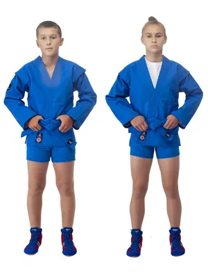 Куртка для самбо «Стандарт» с подкладкой Adult — синяя — Sapsan