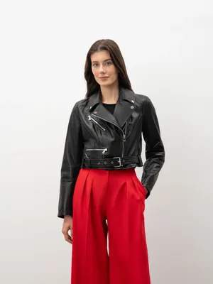 Куртка CROP из натуральной кожи - купить в интернет-магазине ANNA PEKUN
