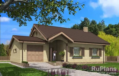 артикул КО-22 Одноэтажный дом с гаражом (площадь 145м²) all-proekt