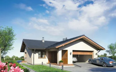 Проект одноэтажного дома с гаражом – arch-buro.com