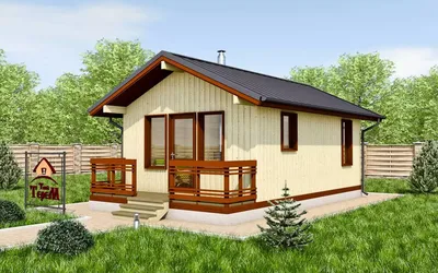 Одноэтажный каркасный дом с гаражом «Таймут»