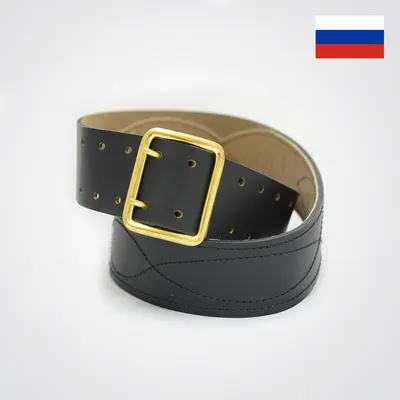 Купить ремень офицерский кожаный черный стальная пряжка