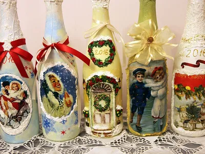 Шампанское мастер-класс, мастер-класс бутылки шампанского, бутылка своими  руками мастер-класс
