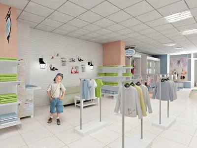 Интерьер магазина детской одежды | insens design