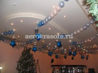 Оформление шарами на Новый год, новогоднее оформление шарами, шары на Новый  год, новогоднее оформление воздушными шарами