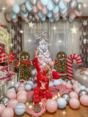 Фотозона из синих пайеток с шарами на Новый Год - купить в Москве |  SharFun.ru