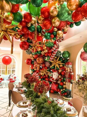 Купить фотозону из воздушных шаров «Christmas Toffee» с доставкой по Москве  - интернет-магазин «Funburg.ru»