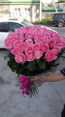 Огромный букет алых роз - 77 фото