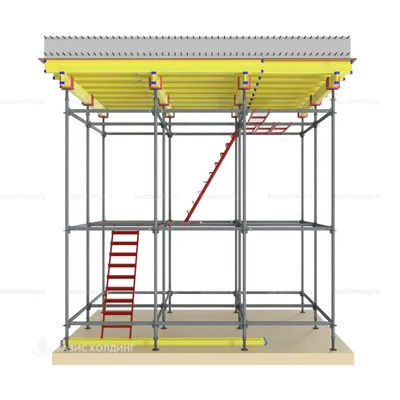 Опалубка перекрытий на объёмных стойках с клиновым узлом Bazis Pro-3|Купить  - Bazisholding.ru