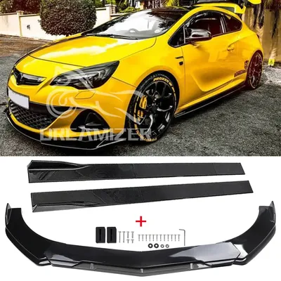 For Vauxhall Opel Astra OPC Gloss Front Bumper Lip Spoiler Splitter + Side  Skirt | eBay