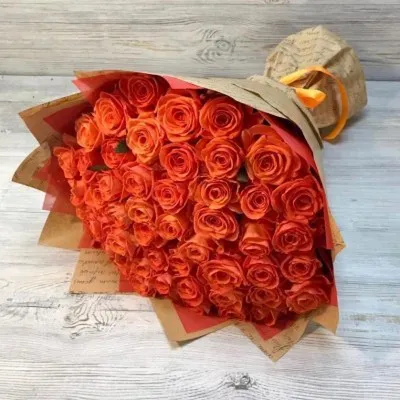 Оранжевая роза Силантой | купить недорого | доставка по Москве и области