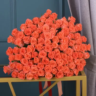 101 оранжевая роза купить в Зеленограде по цене 17451₽ | Арт. 104-714