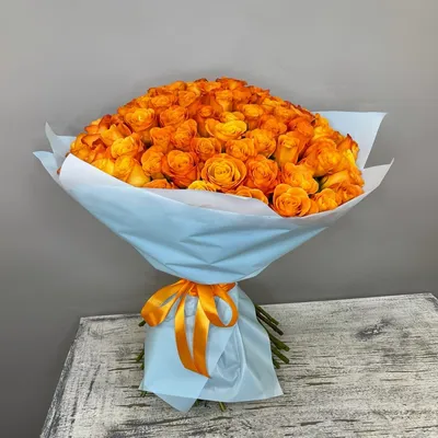 51 оранжевая роза в упаковке с доставкой по Перми | Elza59.ru