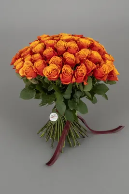 51 крупная оранжевая роза (60 см)