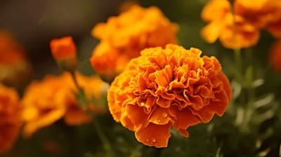 Бархатцы оранжевые цветы | Оранжевые цветы, Цветы, Календула