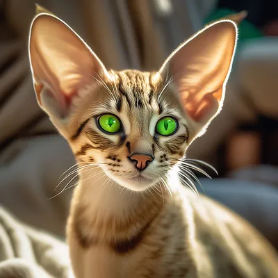 Привлекательная ориентальная кошка на фотографиях
