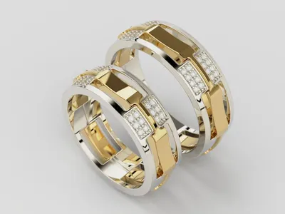 Оригинальное обручальное кольцо, бриллианты, розовое золото, 585 проба в  Москве, цена 152900 руб.: купить в интернет-