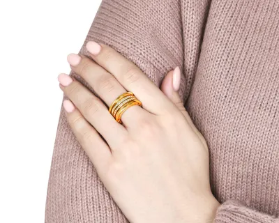 Оригинальное кольцо обручальное, бриллианты, розовое золото, 585 проба в  Москве, цена 206900 руб.: купить в интернет-
