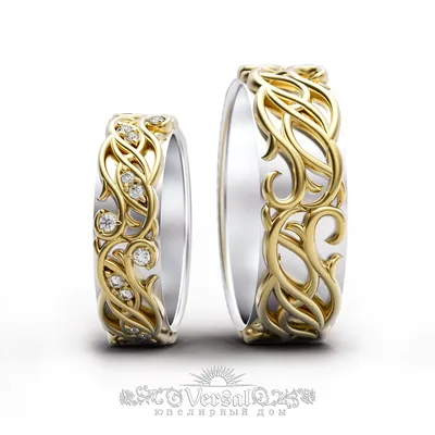 Необычные обручальные кольца из белого и желтого золота | Необычные обручальные  кольца, Обручальные кольца, Серебро