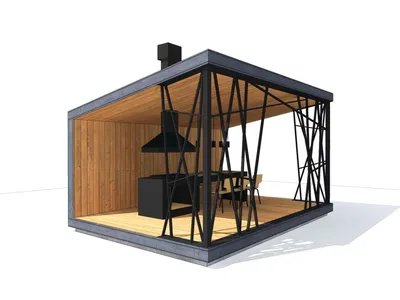 ✓ Беседка в стиле минимализм Modern Gazebo 01 6,0х9,0м от производителя  Thermowood Production - купить по низким ценам в Киеве с доставкой и  сборкой по Украине